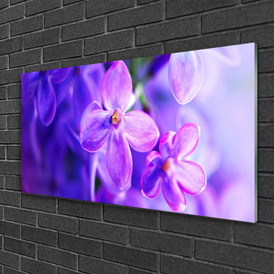 Quadro di vetro Natura Fiori viola