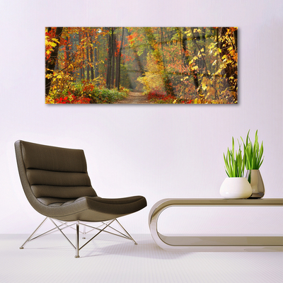 Quadro su vetro Foresta Natura Autunno