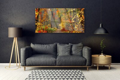 Quadro su vetro Foresta Natura Autunno