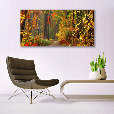 Quadro su vetro Foresta Natura Autunno