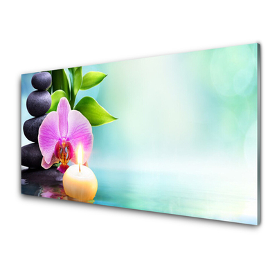 Quadro su vetro Orchidea Acqua Natura