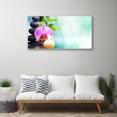 Quadro su vetro Orchidea Acqua Natura