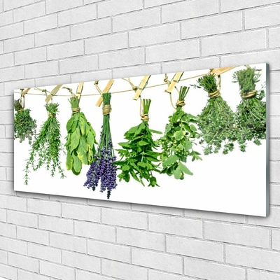 Quadro vetro Petali Fiori Erbe