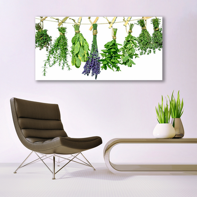 Quadro vetro Petali Fiori Erbe