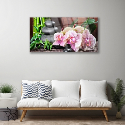 Quadro su vetro Spa Bamboo Orchid