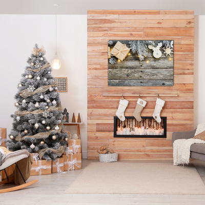 Quadro in vetro Albero di Natale Decorazione dei regali di Natale