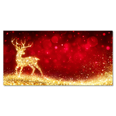 Quadro vetro Renna dorata Decorazione di Natale