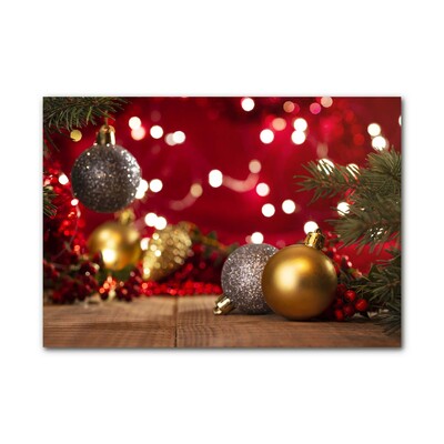 Quadro in vetro Albero di Natale Ornamenti di palline di Natale