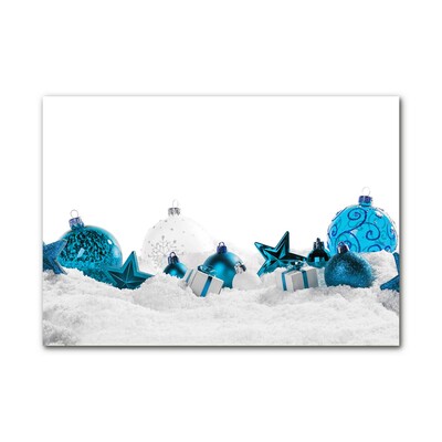 Quadro in vetro Ornamenti di Natale di Natale Ornamenti di neve