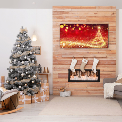 Quadro in vetro Albero di Natale astratto Natale Inverno