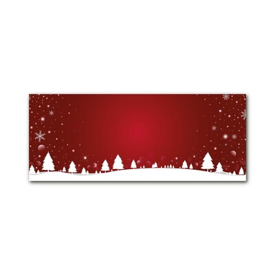 Quadro vetro Albero di Natale Fiocchi di neve festivi
