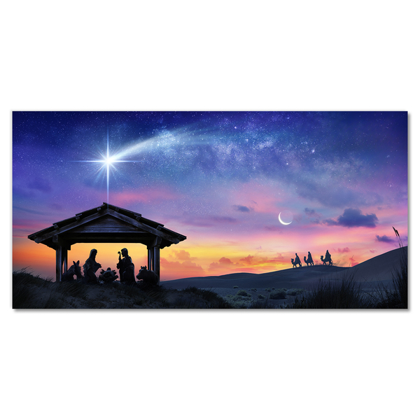 Quadro di vetro Gesù Natale stabile
