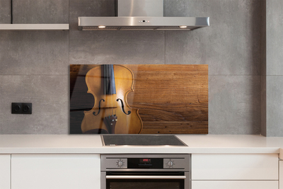 Pannello paraschizzi cucina Violino su legno