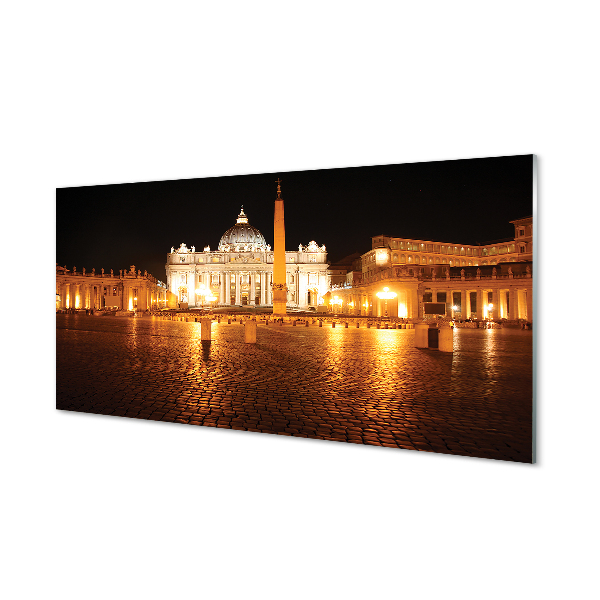 Pannello paraschizzi cucina Piazza della Basilica di Roma di notte