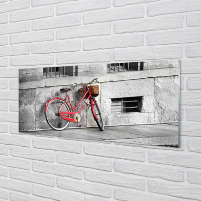 Rivestimento parete cucina Bicicletta rossa con cestino