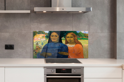 Pannello paraschizzi cucina Due donne di Paul Gauguin