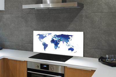 Pannello rivestimento cucina Mappa blu