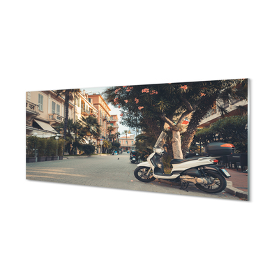 Rivestimento parete cucina Città estiva delle palme delle motociclette