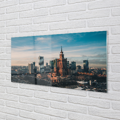 Rivestimento parete cucina Panorama di alba dei grattacieli di Varsavia