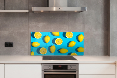 Pannello paraschizzi cucina Limoni su sfondo blu