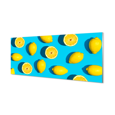 Pannello paraschizzi cucina Limoni su sfondo blu