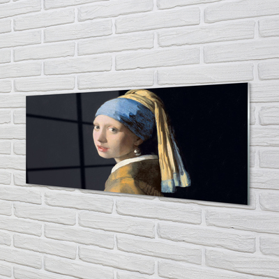 Pannello paraschizzi cucina La ragazza con l'orecchino di perla di Johannes Vermeer