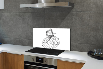 Pannello paraschizzi cucina Gesù disegno
