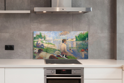 Pannello paraschizzi cucina Studio finale per bagnanti ad Asnieres di Georges Seurat