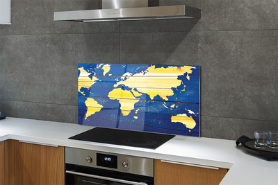 Rivestimento parete cucina Mappa su tavole blu