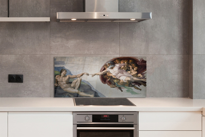 Pannello paraschizzi cucina La creazione di Adamo - Michelangelo
