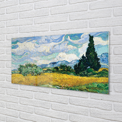 Pannello paraschizzi cucina Campo di grano con cipressi di Vincent van Gogh