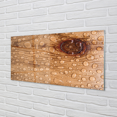 Rivestimento parete cucina Gocce d'acqua sul legno
