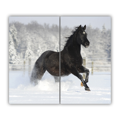 Tagliere in vetro temperato Cavallo di neve al galoppo