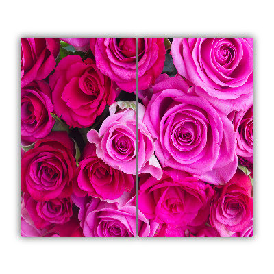 Tagliere in vetro Un bouquet di rose rosa