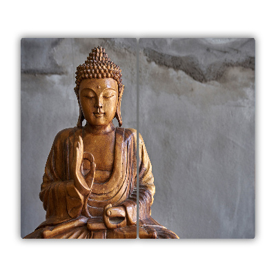 Tagliere in vetro Buddha di legno