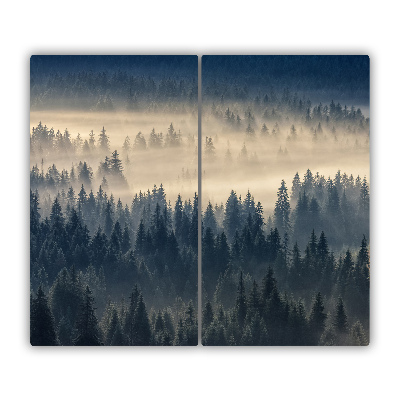 Tagliere in vetro Nebbia sulla foresta