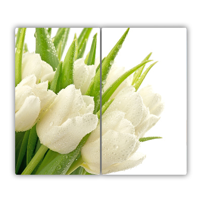 Tagliere in vetro Tulipani bianchi