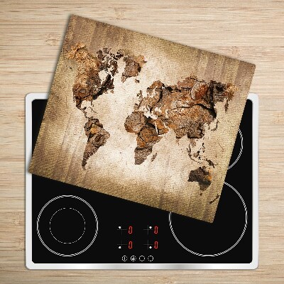 Tagliere in vetro World Map Wood