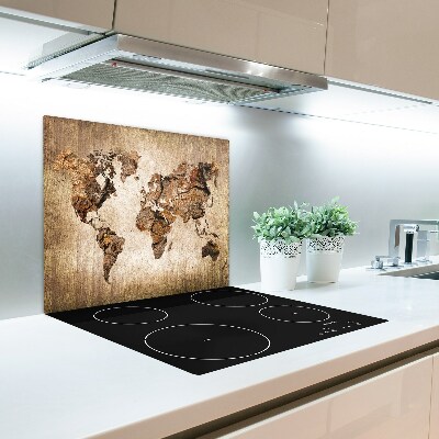 Tagliere in vetro World Map Wood