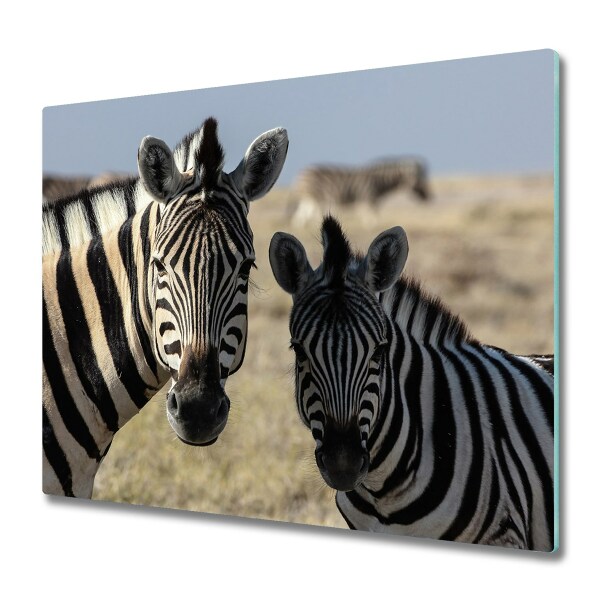 Tagliere in vetro temperato Due zebre