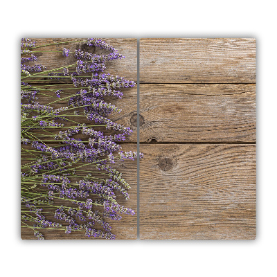 Tagliere in vetro Lavanda sul legno