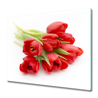 Tagliere in vetro temperato Tulipani rossi