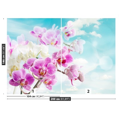 Carta da parati Orchidee blu