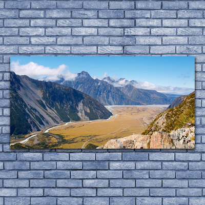 Quadro acrilico Montagne, paesaggio della valle