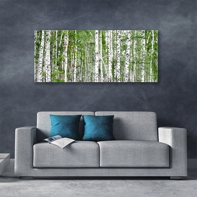 Quadro acrilico Natura degli alberi della foresta di betulle