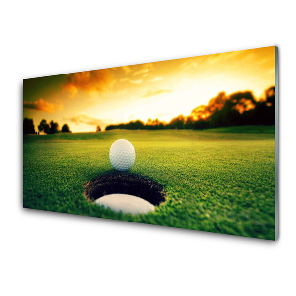 Quadro acrilico Pallina da golf in erba naturale