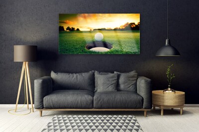 Quadro acrilico Pallina da golf in erba naturale