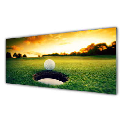 Quadro acrilico Pallina da golf in erba naturale