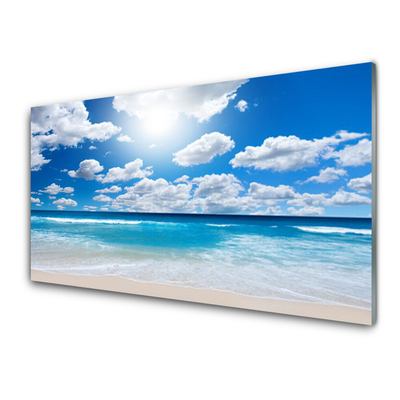 Quadro acrilico Paesaggio delle nuvole della spiaggia del mare