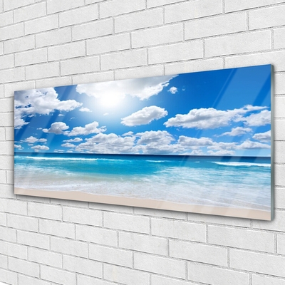 Quadro acrilico Paesaggio delle nuvole della spiaggia del mare